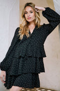Robe Volantée Roseline - Noir