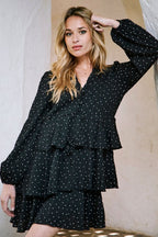 Robe Volantée Roseline - Noir