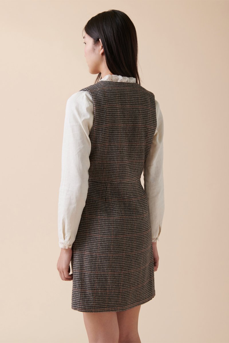 Robe Trapèze Rocheuse - Ecru Et Noir