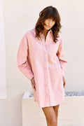 Robe Chemise Rime - Rose