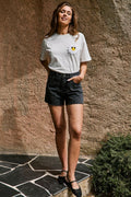Short En Jean Taille Haute Ione - Gris Foncé