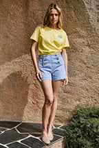 Short En Jean Taille Haute Inge - Ciel