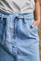 Jupe Droite En Jean Taille Haute Jasmine - Ciel