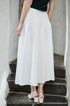 Jupe Plissée Taille Haute Josiane - Blanc