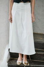 Jupe Plissée Taille Haute Josiane - Blanc