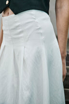 Jupe Plissée Taille Haute Josiane - Blanc