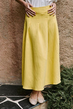 Jupe Plissée Taille Haute Josiane - Jaune