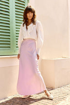 Jupe Longue Taille Haute Joelle - Mauve