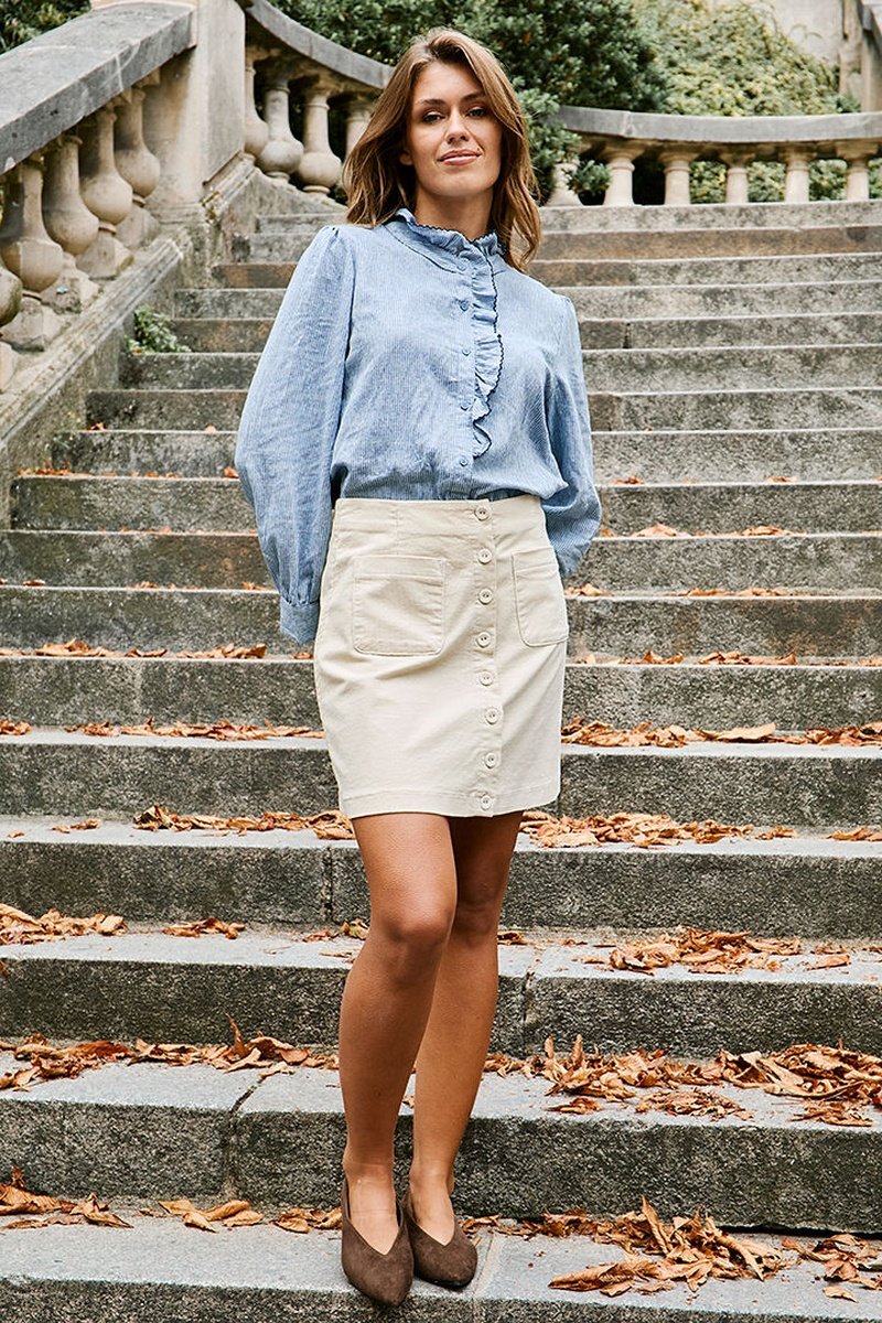 Minijupe En Velours Jeanna - Beige