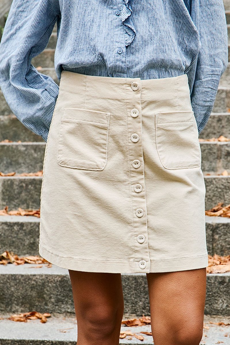 Minijupe En Velours Jeanna - Beige