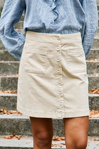 Minijupe En Velours Jeanna - Beige