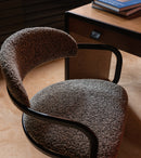 Chaise De Bureau - Giorgio - Laine Bouclette - Noir Et Blanc