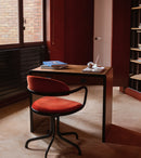 Chaise De Bureau - Giorgio - Velours - Rouge Vermillion