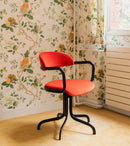 Chaise De Bureau - Giorgio - Velours - Rouge Vermillion