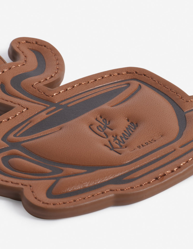 Leather Coffee Cup Keyring