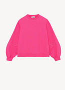 Ganni - Sweatshirt À Manches Bouffantes - Shocking Pink - Femme