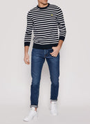 Lyle & Scott - Pull Breton - Dark Navy White - Homme