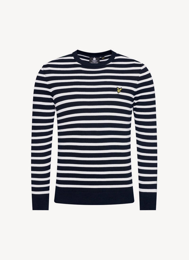 Lyle & Scott - Pull Breton - Dark Navy White - Homme