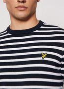 Lyle & Scott - Pull Breton - Dark Navy White - Homme