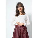 Pull Col Bateau Loose Lanfon Ivoire, Jersey, 100% Cachemire, 2 Fils - Femme
