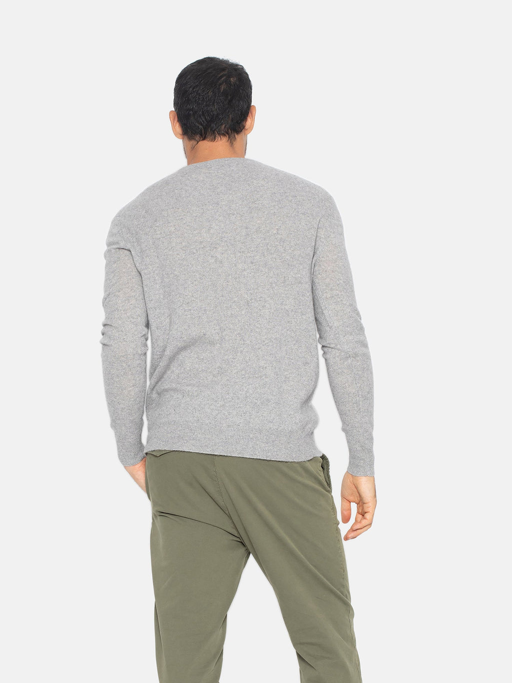 Jersey Cuello Redondo Aigliêre Gris Jaspeado, Jersey, 100% Cachemira, 2 Hilos - Hombre