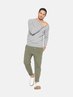 Jersey Cuello Redondo Aigliêre Gris Jaspeado, Jersey, 100% Cachemira, 2 Hilos - Hombre