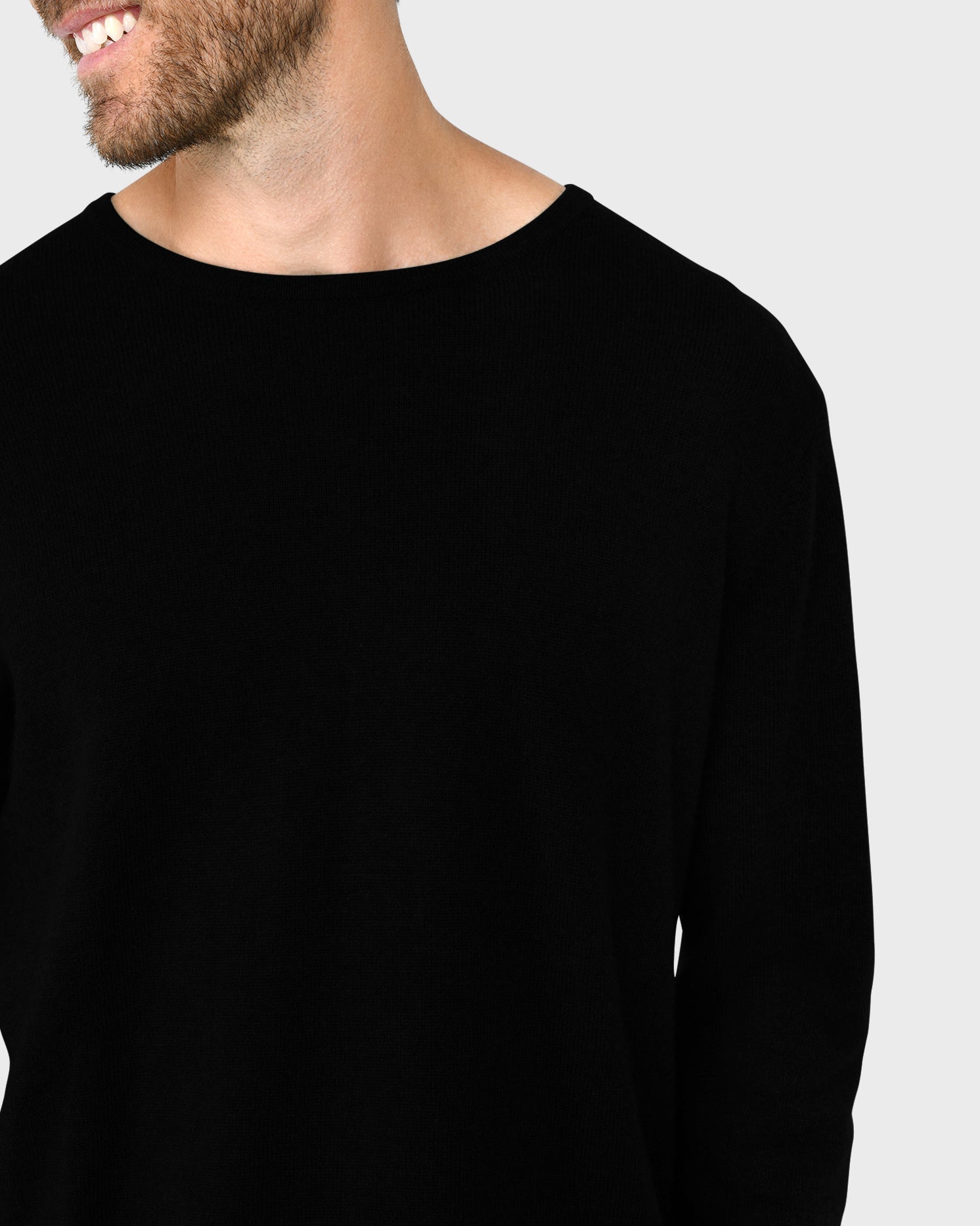 Antoine Round Neck Jumper - Black - Men