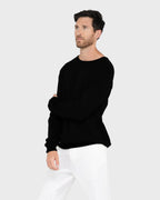 Antoine Round Neck Jumper - Black - Men
