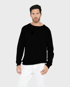 Antoine Round Neck Jumper - Black - Men