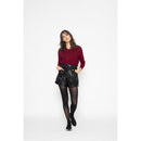 Pull Col Rond Avec Boutons Dans Le Dos Estaris Burgundy, Jersey, 100% Cachemire, 2 Fils - Femme