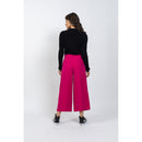 Jersey Bella Negro con Cuello Redondo, Puños Tradicionales, 100% Cachemira, 2 Hilos - Mujer