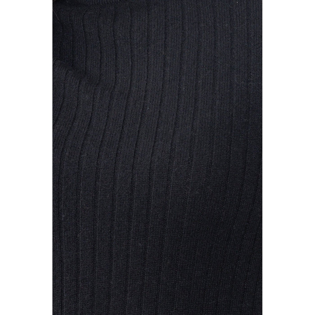 Jersey Cuello Redondo Bella Negro, Canalé Tradicional, 100% Cachemira, 2 Hilos - Mujer