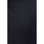 Jersey Cuello Redondo Bella Negro, Canalé Tradicional, 100% Cachemira, 2 Hilos - Mujer