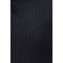 Jersey Bella Negro con Cuello Redondo, Puños Tradicionales, 100% Cachemira, 2 Hilos - Mujer