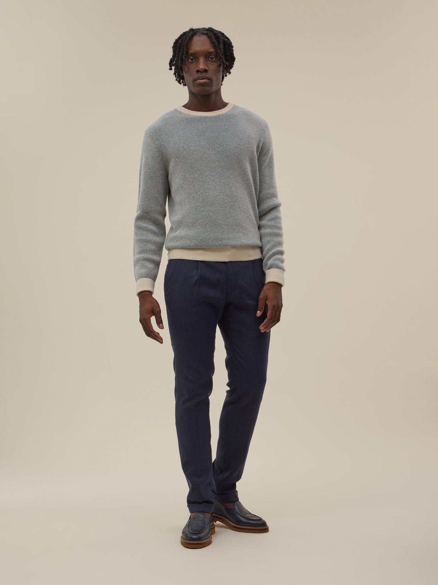 Holger Jumper - White & Atlantic - Men