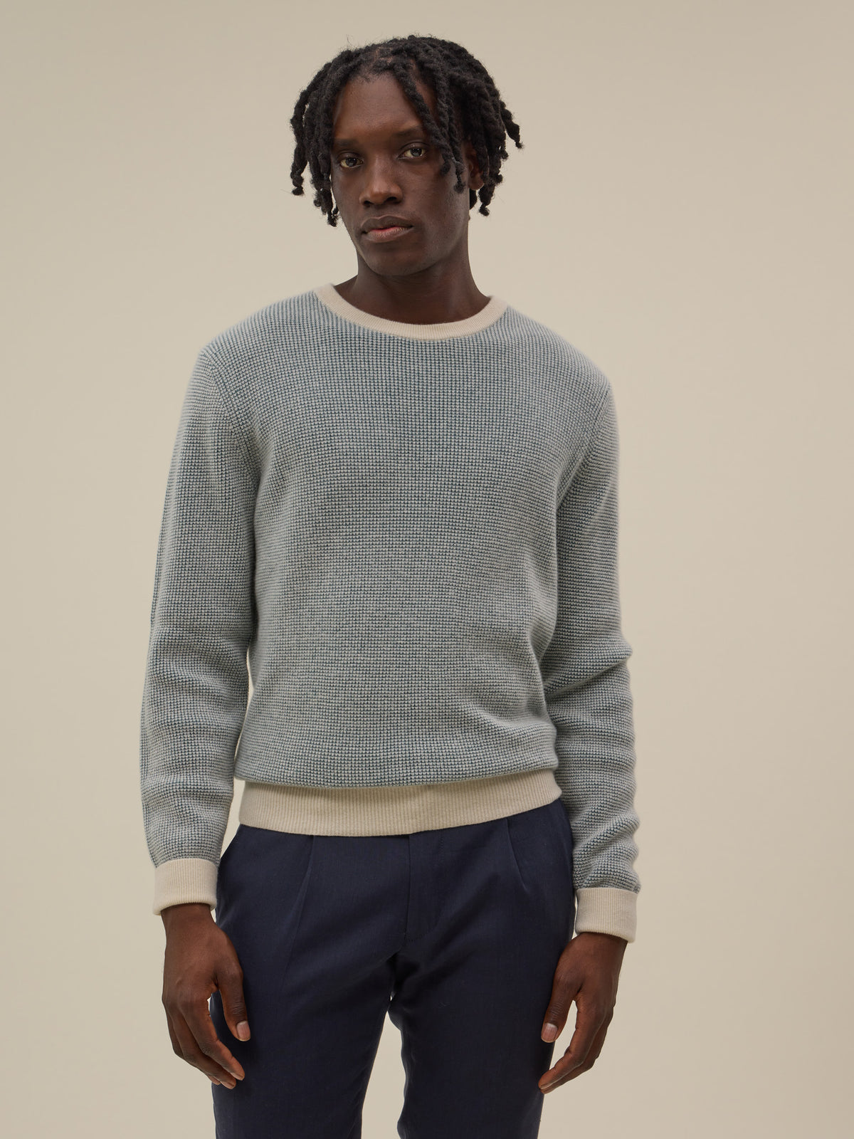 Holger Jumper - White & Atlantic - Men