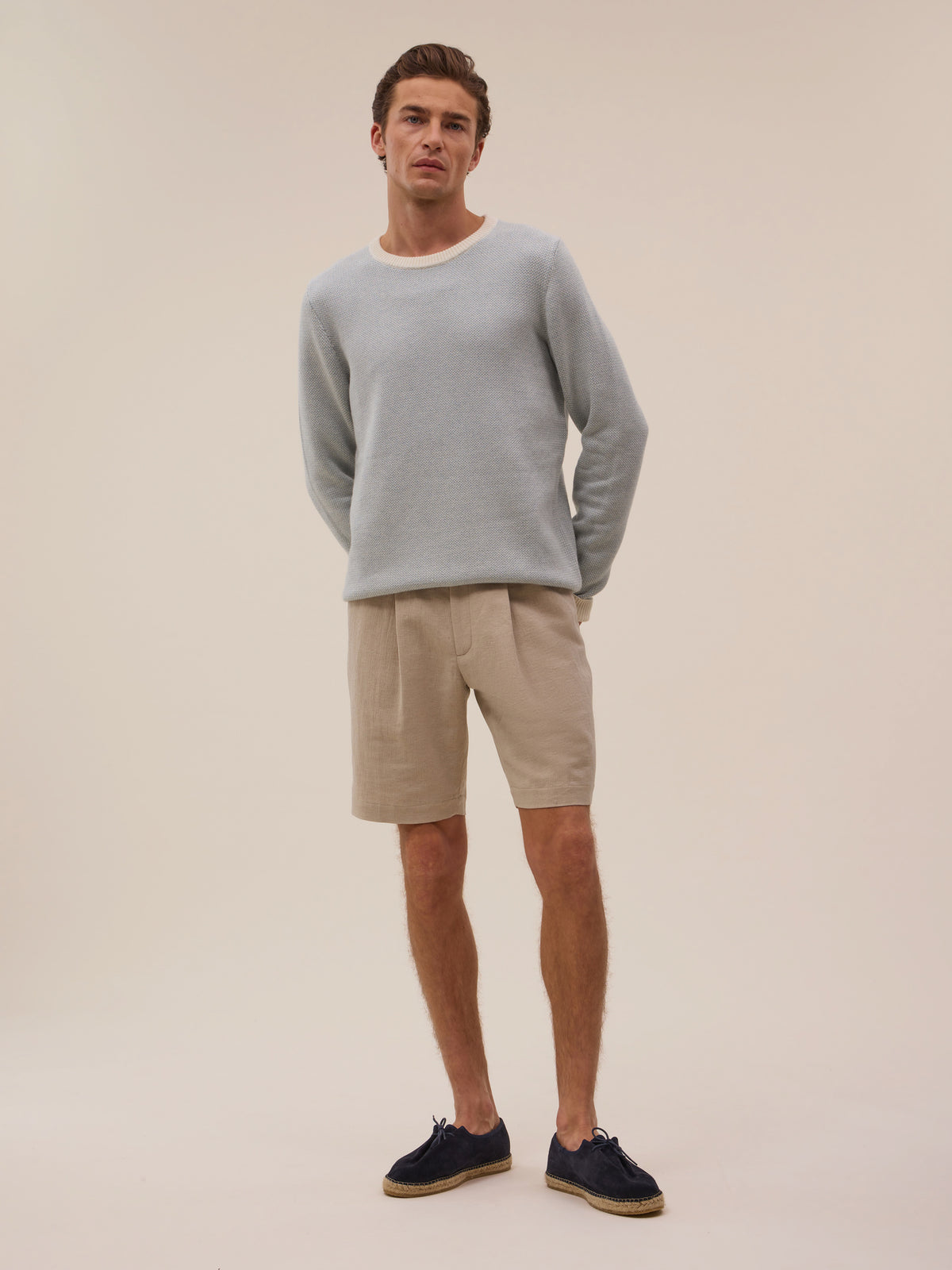 Pull Kuli - Blanc Et Bleu Aqua - Homme