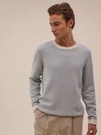 Pull Kuli - Blanc Et Bleu Aqua - Homme