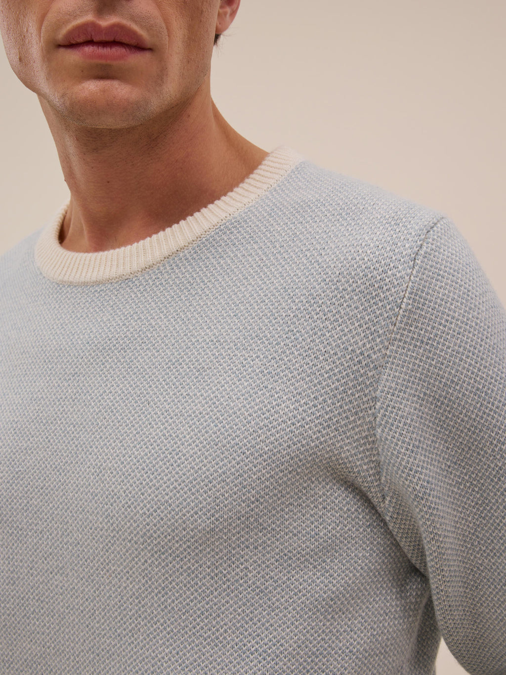 Pull Kuli - Blanc Et Bleu Aqua - Homme