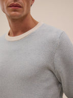 Pull Kuli - Blanc Et Bleu Aqua - Homme