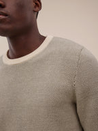 Kuli Jumper - White and Khaki Green - Men