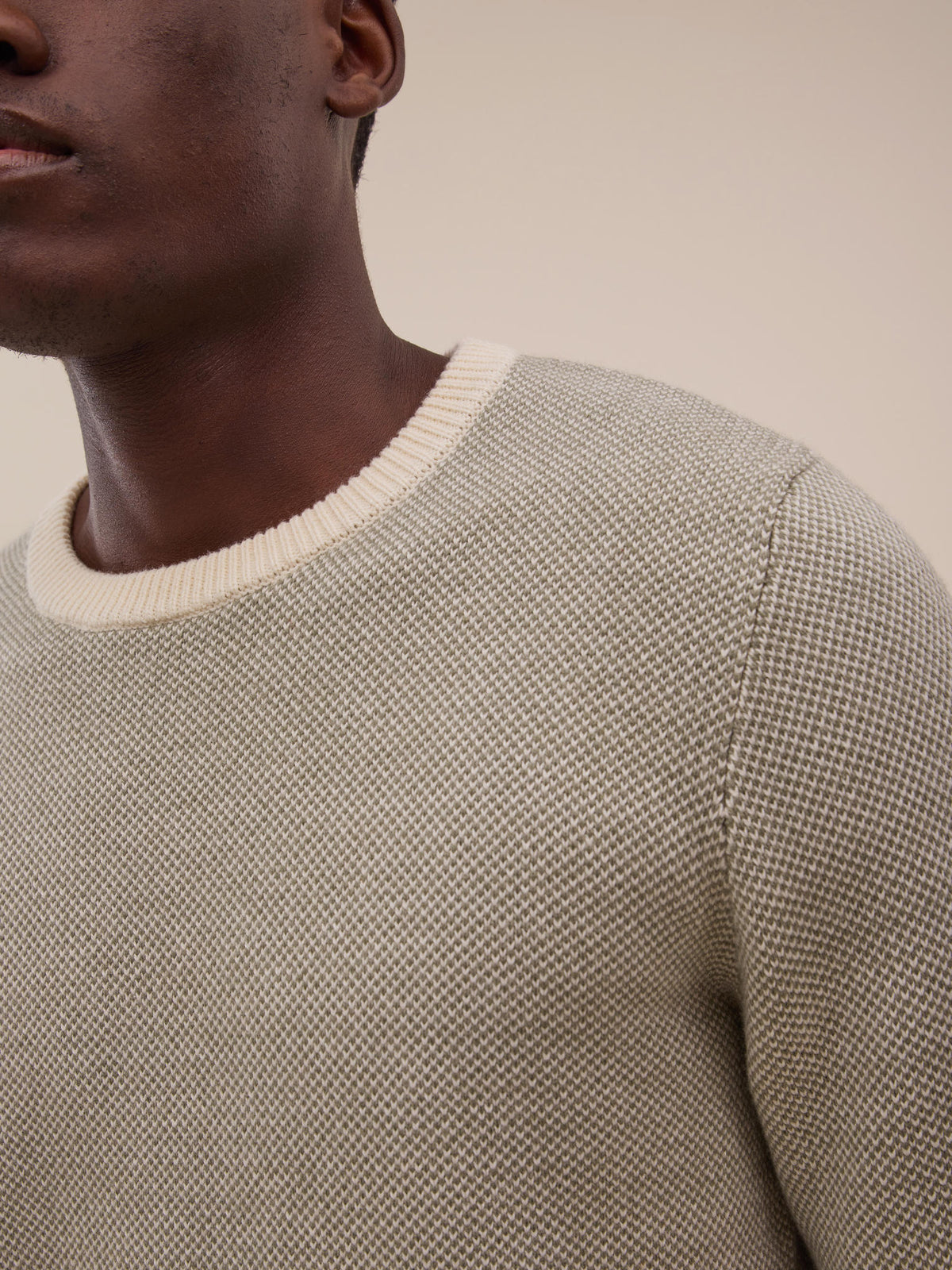 Kuli Jumper - White and Khaki Green - Men