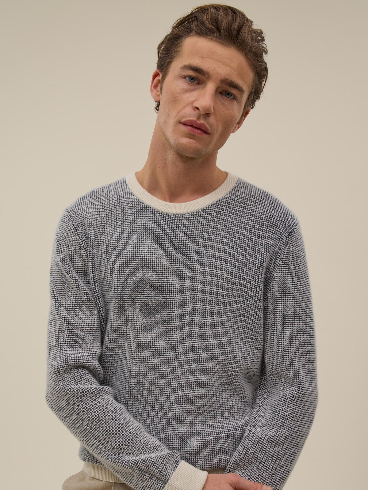 Jersey Holger - Blanco y navy - Hombre