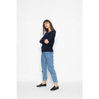 Pull Col Rond Ecrin Marine, Jersey, 100% Cachemire, 2 Fils - Femme