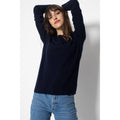 Pull Col Rond Ecrin Marine, Jersey, 100% Cachemire, 2 Fils - Femme