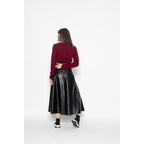 Pull Col Rond Slim Epéna Burgundy, Jersey, 100% Cachemire, 2 Fils - Femme