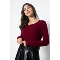 Pull Col Rond Slim Epéna Burgundy, Jersey, 100% Cachemire, 2 Fils - Femme