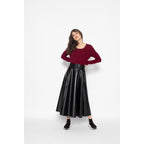 Pull Col Rond Slim Epéna Burgundy, Jersey, 100% Cachemire, 2 Fils - Femme