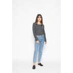 Jersey Cuello Redondo Slim Epéna Gris Oscuro, Jersey, 100% Cachemira, 2 Hilos - Mujer