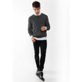 Pull Col Rond Viktor Gris Sombre, Jersey, 100% Cachemire, 4 Fils, 320 Gr - Homme